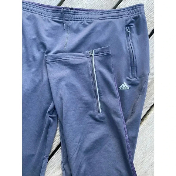 Adidas ClimaCool Clima365 Mens Medium Track Pants Zip Gray Purple NEW NWOT - Picture 5 of 7